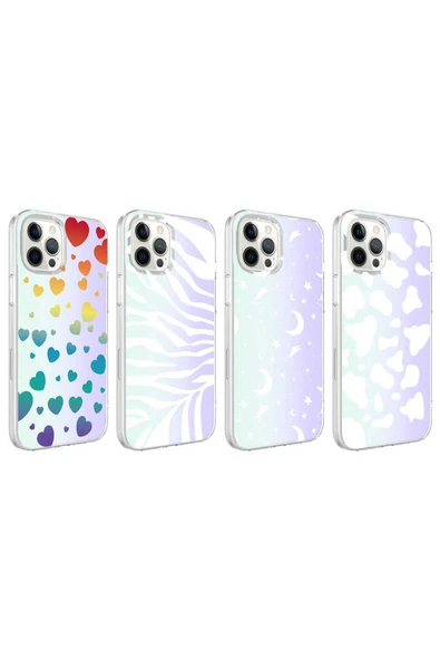 SAFA iPhone 12 Pro Max Uyumlu Zore M-Blue Desenli Kılıf-Moon No4 - Resim 2