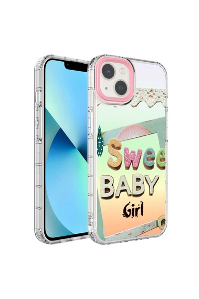 Zeyline iPhone 14 Uyumlu Kamera Korumalı Renkli Desenli Sert Silikon ZYL Korn Kılıf-NO10 ürün görseli