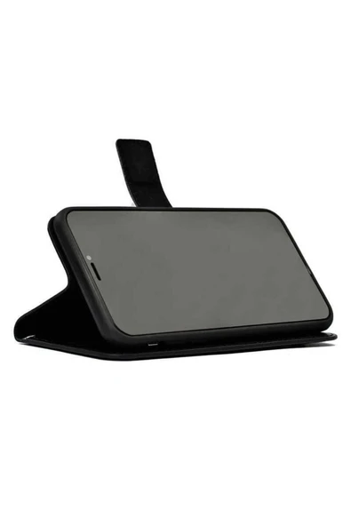 KILIFTECH İnfinix Zero 30 4G Kılıf Zore Kar Deluxe Kapaklı Kılıf - Siyah - 4