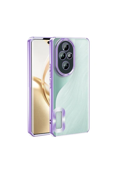 KILIFTECH Honor 200 Kılıf Kamera Korumalı Logo Gösteren Zore Omega Kapak - Lila - 1