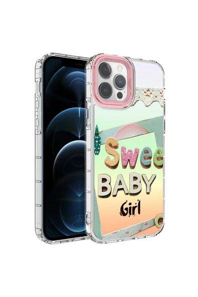 LUCID Apple iPhone 12 Pro Max Kılıf Kamera Korumalı Renkli Desenli Sert Silikon  Korn Kapak - Resim 2