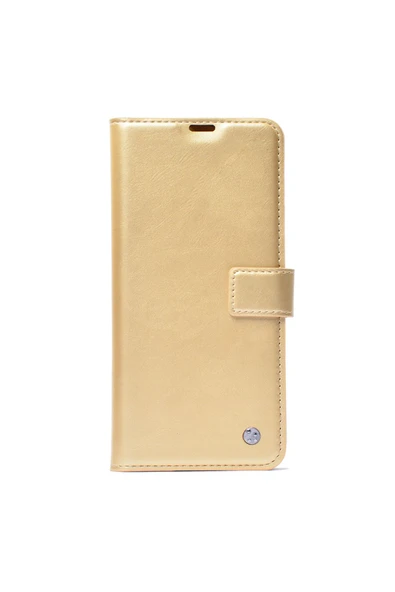 KILIFTECH Vivo V40 5G Kılıf Zore Kar Deluxe Kapaklı Kılıf - Gold