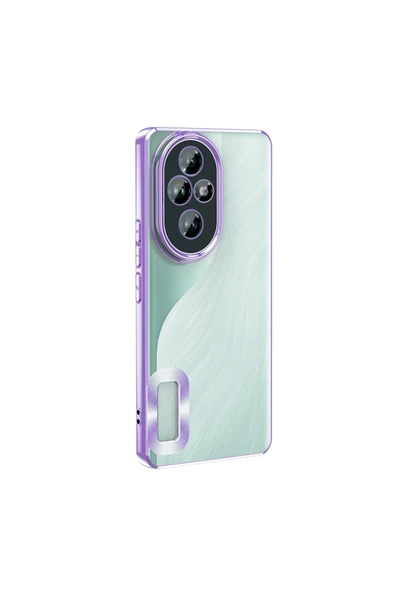 KILIFTECH Honor 200 Pro Kılıf Kamera Korumalı Logo Gösteren Zore Omega Kapak - Lila - 6