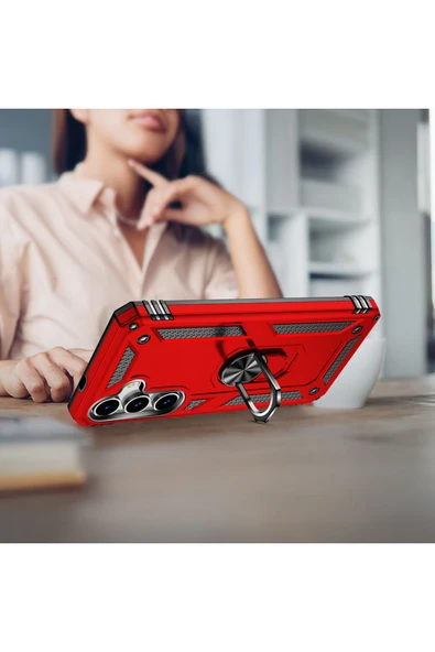 KILIFTECH Galaxy S25 Kılıf Zore Vega Kapak - Kırmızı - Resim 6