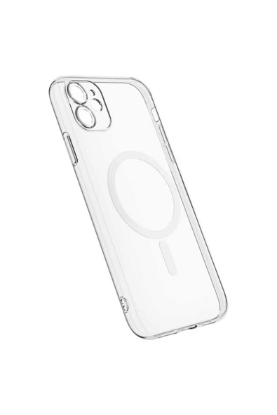 Atlas iPhone 11 Uyumlu Kamera Korumalı Magsafe Sert PC CSM Zore Porto Kılıf-Renksiz - Resim 3