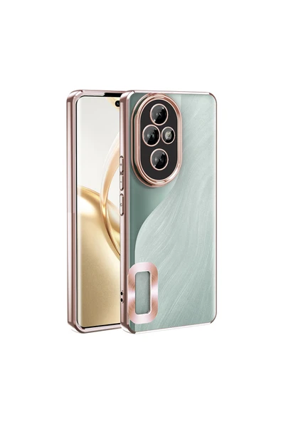 zore Honor 200 Kılıf Kamera Korumalı Logo Gösteren Zore Omega Kapak - Rose Gold - 1