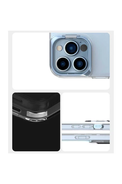 EFLİNK iPhone 13 Pro Max Uyumlu Zore Skuba Kılıf-Siyah - Resim 4