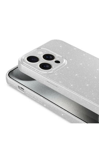 zore iPhone 15 Pro Uyumlu Kamera Korumalı Simli Lüks Zore Koton Kılıf-Turuncu - Resim 6