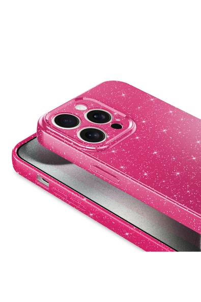 zore iPhone 15 Pro Uyumlu Kamera Korumalı Simli Lüks Zore Koton Kılıf-Turuncu - Resim 3