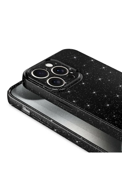 zore iPhone 15 Pro Uyumlu Kamera Korumalı Simli Lüks Zore Koton Kılıf-Turuncu - Resim 5