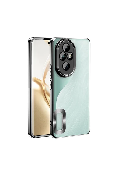KILIFTECH Honor 200 Pro Kılıf Kamera Korumalı Logo Gösteren Zore Omega Kapak - Siyah
