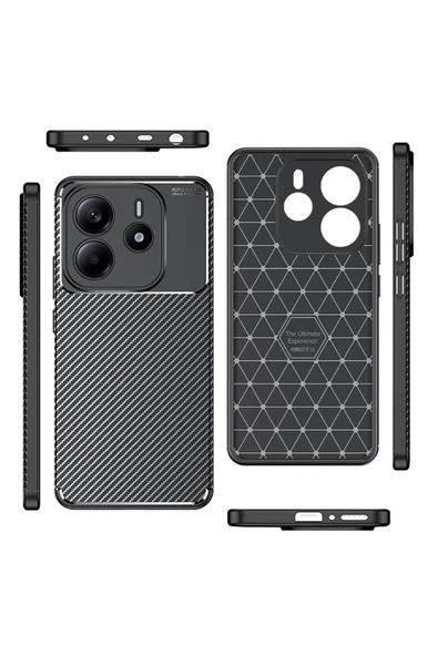 KILIFTECH Xiaomi Redmi Note 14 5G Uyumlu Kılıf Zore Negro Silikon Kapak-Siyah - 5