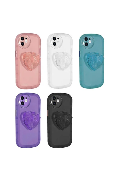 KILIFTECH iPhone 12 Uyumlu Kamera Korumalı Pop Soketli Renkli Zore Ofro Kılıf-Siyah - Resim 2