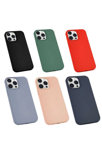 FLYGIFTS iPhone 13 Pro Max Uyumlu Zore Silk Silikon-Siyah - Resim 2