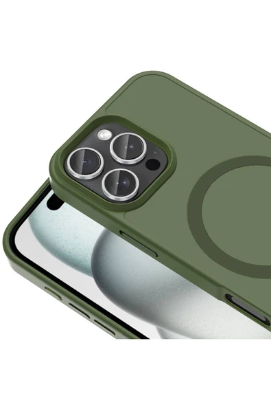 KILIFTECH iPhone 16 Pro Kılıf Magsafe Şarj Özellikli Mat Arka Yüzey Zore Sio Kapak-Derin Mor - Resim 3