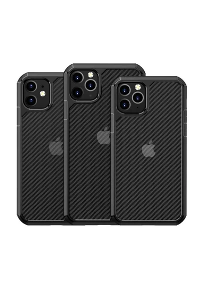 Base Dijital iPhone 11 Uyumlu Zore İnoks Kılıf-Siyah - Resim 4