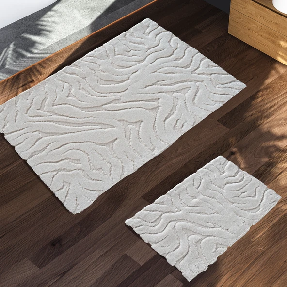 Schafer Home Wild Pamuk 2 li Banyo Paspası-Beyaz