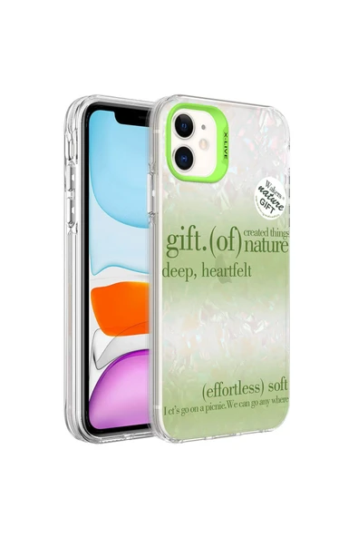 KILIFTECH iPhone 12 Uyumlu Mermer Desenli Zore Marbello Kılıf-Yeşil ürün görseli