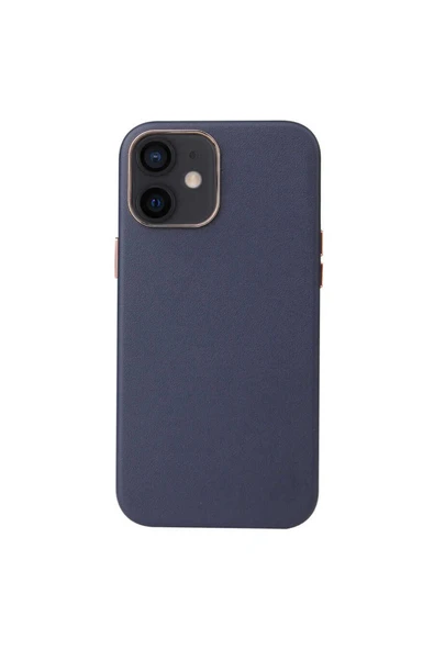 KILIFTECH iPhone 12 Mini Uyumlu Zore Leathersafe Wireless Kılıf-Lacivert ürün görseli