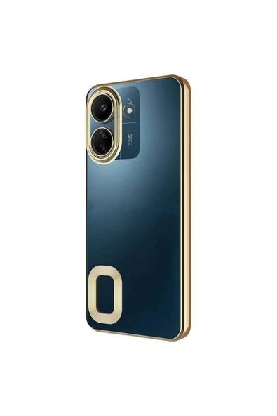 Mayaks Poco C65 Kılıf Kamera Korumalı Logo Gösteren Zore Omega Kapak-Rose Gold - Resim 3