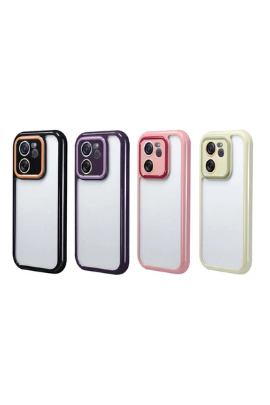 zore Xiaomi Mi 13T Pro Kılıf Kamera Korumalı Renkli Kenar ve Çerçeve Tasarımlı Zore Vitamin Kapak-Siyah - 2