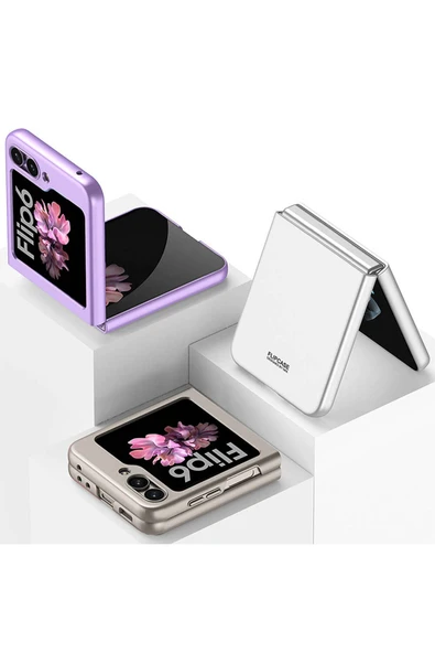 KILIFTECH Galaxy Z Flip 6 Kılıf Zore Sert Kıpta Kapak-Titanyum-Gri - 3