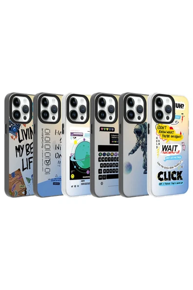 KILIFTECH iPhone 14 Pro Max Uyumlu Desenli Zore Dragon Sert Kılıf-Kelimeler - Resim 2