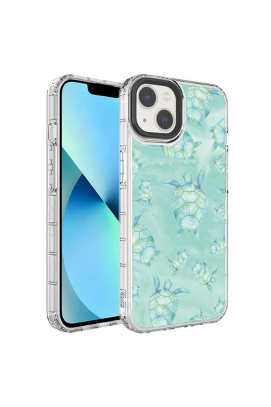 KILIFTECH iPhone 14 Plus Uyumlu Kamera Korumalı Renkli Desenli Sert Silikon Zore Korn Kılıf-NO13 ürün görseli