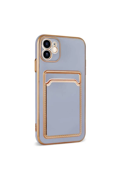 AC Mobile iPhone 11 Uyumlu Zore Bark Kartlıklı Kılıf-Rose Gold - Resim 5