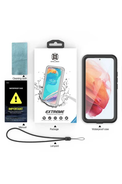 Resveq Galaxy S22 Plus Uyumlu 1-1 Su Geçirmez Uyumlu-Siyah - 4