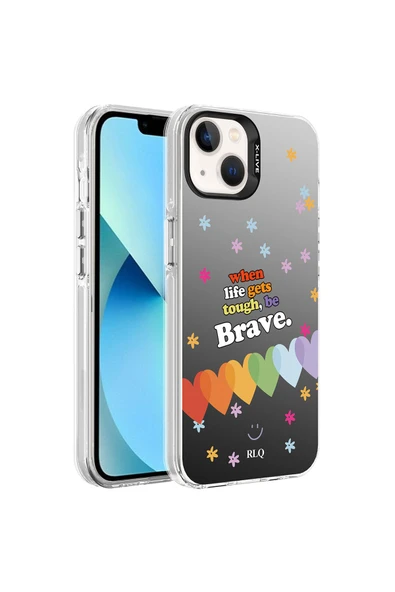 KILIFTECH iPhone 13 Uyumlu Desenli Zore Silver Sert Kılıf-Kalp ürün görseli