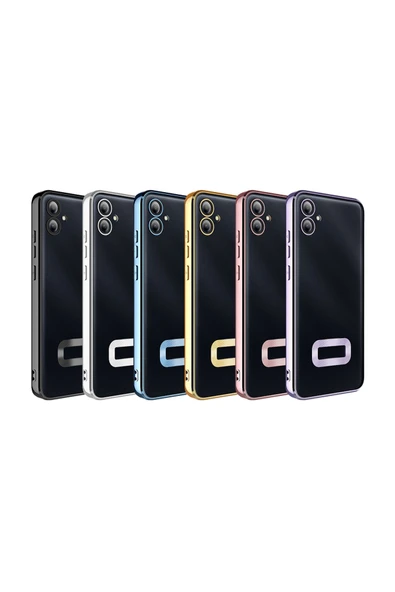 KILIFTECH Galaxy A06 Uyumlu Kılıf Kamera Korumalı Logo Gösteren Zore Omega Kapak-Gümüş - 2
