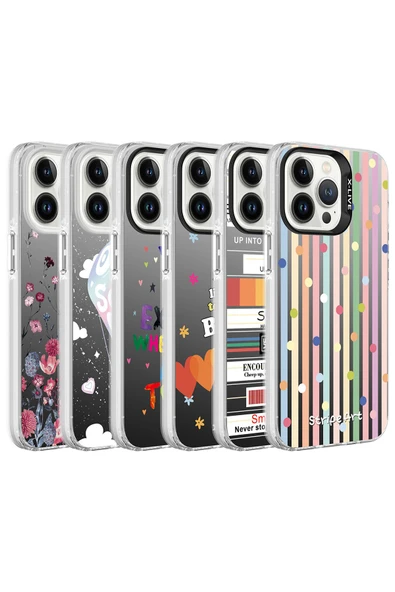 KILIFTECH iPhone 13 Pro Max Uyumlu Desenli Zore Silver Sert Kılıf-Mottolar - Resim 2