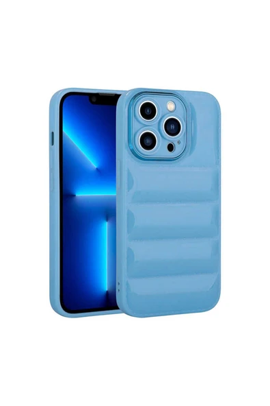 KILIFTECH iPhone 13 Pro Max Uyumlu Kamera Korumalı Parlak AiHTTg'li Zore Galya Kılıf-Mavi ürün görseli