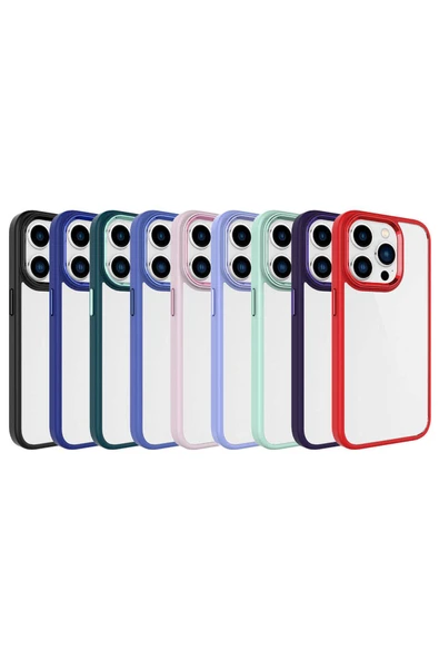 KILIFTECH iPhone 15 Pro Uyumlu Zore Krom Kılıf-Pembe Açık - Resim 2