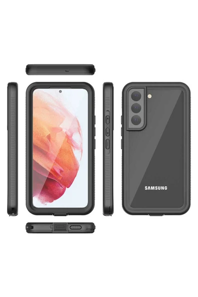 Resveq Galaxy S22 Plus Uyumlu 1-1 Su Geçirmez Uyumlu-Siyah - 1