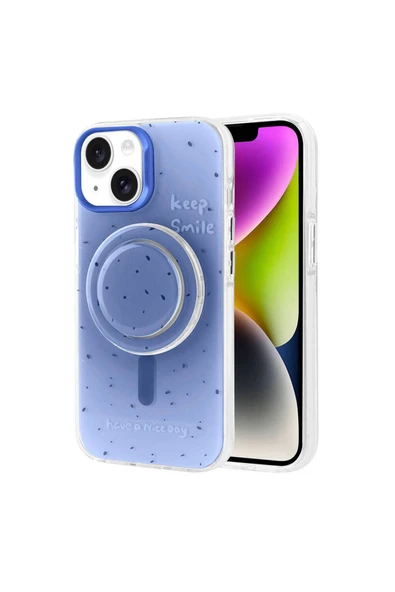 KILIFTECH iPhone 14 Zore Magsafe Şarj Özellikli Tak-Çıkar Pop Soketli Zore Tiktok Kılıf-Yeşil - Resim 2