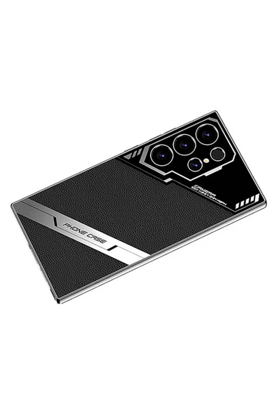 KILIFTECH Galaxy S23 Ultra Kılıf Kamera Korumalı Suni Deri Tasarım Zore Yeni Seri Procase Kapak-Siyah - 5