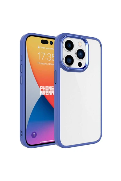 mobiledepo iPhone 15 Pro Uyumlu Krom Kılıf-Lavendery Gray