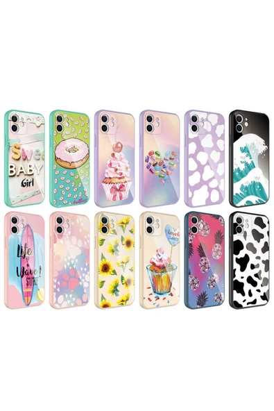 TECNOGELİŞEN iPhone 12 Uyumlu Kamera Korumalı Desenli Sert Silikon TCG Epoksi Kılıf-NO2 - Resim 3