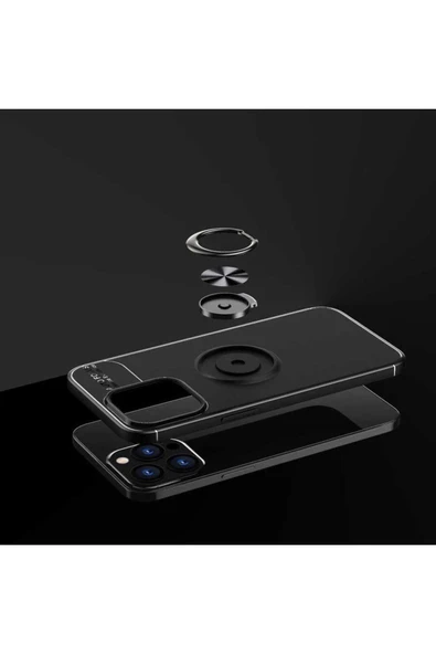 Doping Digital iPhone 13 Pro Uyumlu Zore Ravel Silikon Kılıf-Siyah-Mavi - Resim 2