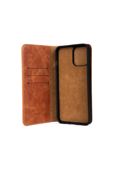 wenixs aksesuar iPhone 11 Pro Max Uyumlu PAK Hakiki Deri Multi Cüzdan Kılıf-Kırmızı - 5