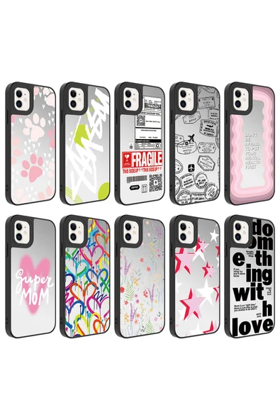 KILIFTECH iPhone 12 Uyumlu Aynalı Desenli Kamera Korumalı Parlak Zore Mirror Kılıf-Dallar - Resim 2