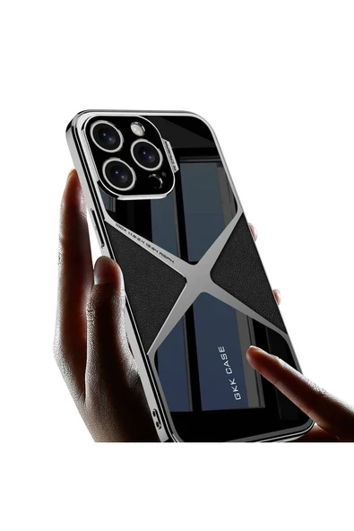 PSR aksesuar Apple iPhone 14 Pro Kılıf Ultra İnce Kamera Korumalı PC + Deri Arka Yüzey Zore X-Pro Kapak-Siyah - 2