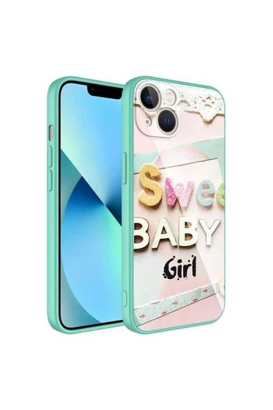 wenixs aksesuar iPhone 13 Uyumlu Kamera Korumalı Desenli Sert Silikon Zore Epoksi Kılıf-NO5 ürün görseli 1