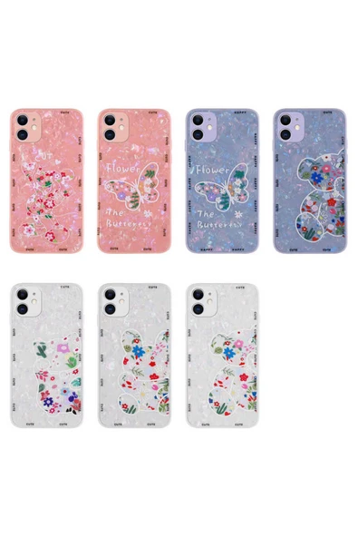 zore iPhone 11 Uyumlu Desenli Sert Silikon Zore Mumila Kılıf-White Cat - Resim 2