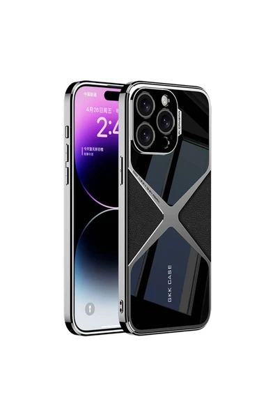 PSR aksesuar Apple iPhone 14 Pro Kılıf Ultra İnce Kamera Korumalı PC + Deri Arka Yüzey Zore X-Pro Kapak-Siyah - 1