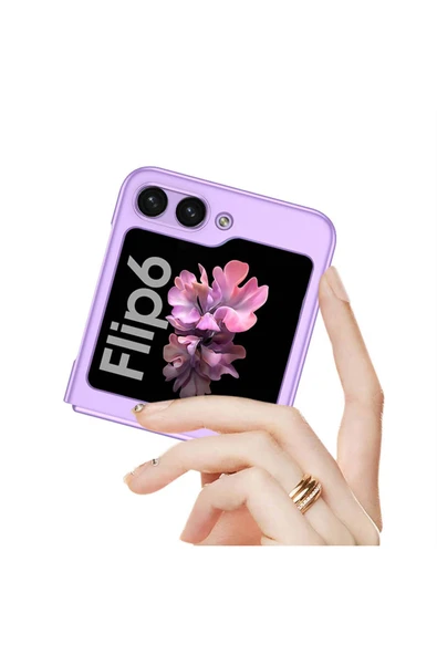 PSR aksesuar Galaxy Z Flip 6 Kılıf Zore Sert Kıpta Kapak-Mor - 5
