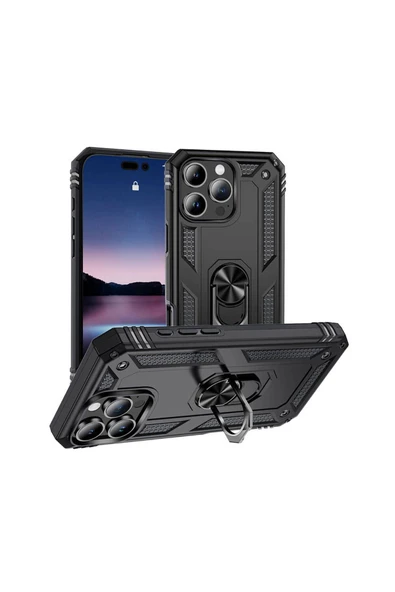 zore Apple iPhone 16 Pro Max Kılıf Zore Vega Kapak-Siyah ürün görseli