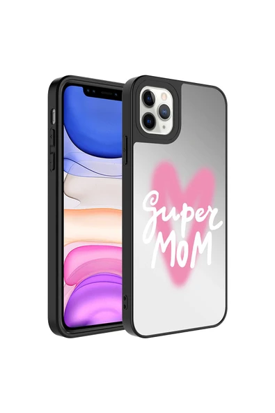 KILIFTECH iPhone 11 Pro Max Uyumlu Aynalı Desenli Kamera Korumalı Parlak Mirror Kılıf-Süper Anne ürün görseli